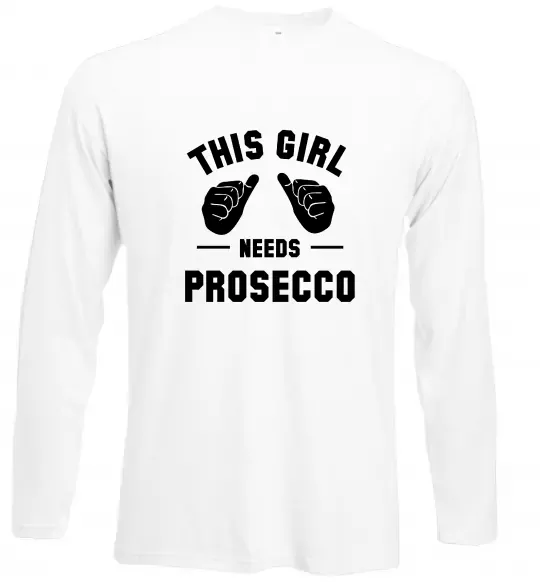 Лонгслив This girl needs Prosecco Белый фото