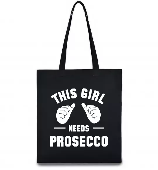 Эко-сумка This girl needs Prosecco Черный фото