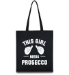 Эко-сумка This girl needs Prosecco Черный фото