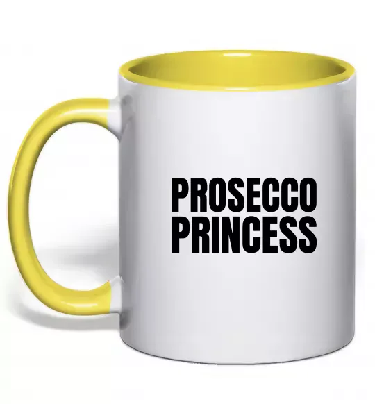 Чашка с цветной ручкой Prosecco princess Солнечно желтый фото