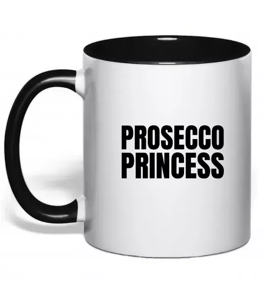 Чашка с цветной ручкой Prosecco princess Черный фото