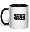 Чашка с цветной ручкой Prosecco princess Черный фото