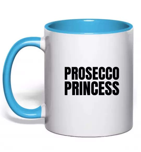 Чашка с цветной ручкой Prosecco princess Голубой фото