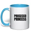 Чашка с цветной ручкой Prosecco princess Голубой фото