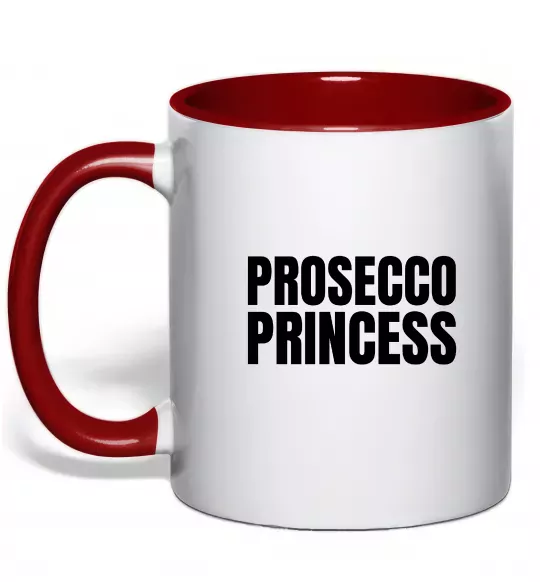 Чашка с цветной ручкой Prosecco princess Красный фото
