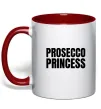 Чашка с цветной ручкой Prosecco princess Красный фото