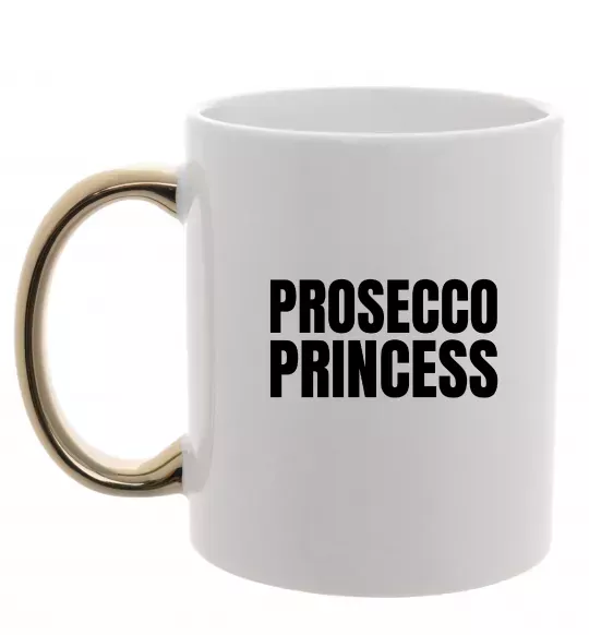 Чашка с цветной ручкой Prosecco princess Золото фото