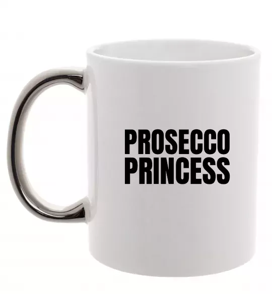 Чашка с цветной ручкой Prosecco princess Серебро фото