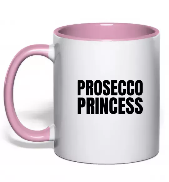 Чашка с цветной ручкой Prosecco princess Нежно розовый фото