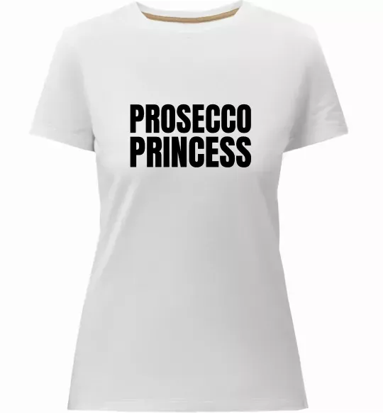 Жіноча преміум футболка Prosecco princess Білий фото