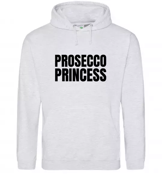 Женская толстовка (худи) Prosecco princess Серый меланж фото