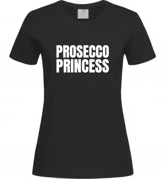 Жіноча футболка Prosecco princess Чорний фото