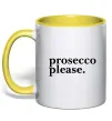 Чашка с цветной ручкой Prosecco please Солнечно желтый фото