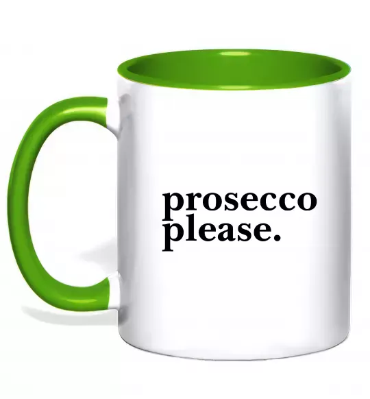 Чашка с цветной ручкой Prosecco please Зеленый фото