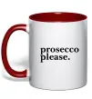 Чашка с цветной ручкой Prosecco please Красный фото