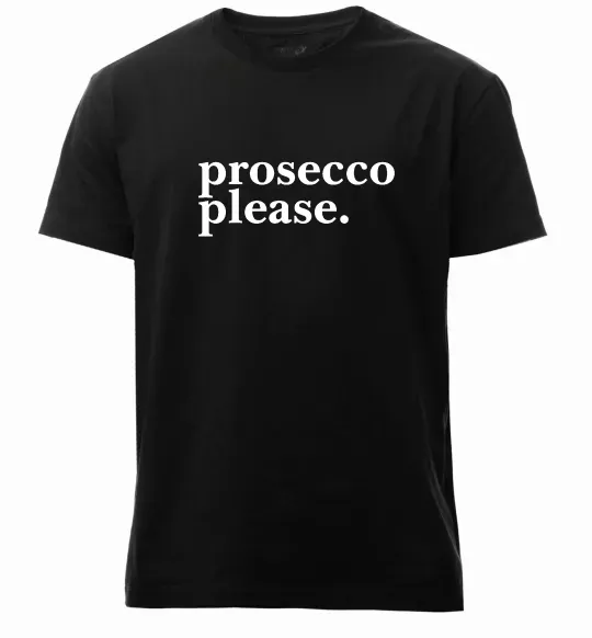 Мужская премиум футболка Prosecco please Черный фото