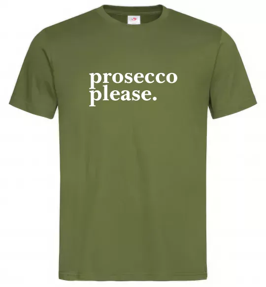 Мужская футболка Prosecco please Оливковый фото