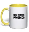 Чашка с цветной ручкой May contain prosecco Солнечно желтый фото