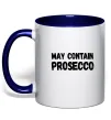 Чашка с цветной ручкой May contain prosecco Глубокий темно-синий фото