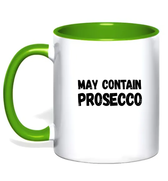 Чашка с цветной ручкой May contain prosecco Лаймовый фото