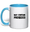Чашка с цветной ручкой May contain prosecco Голубой фото