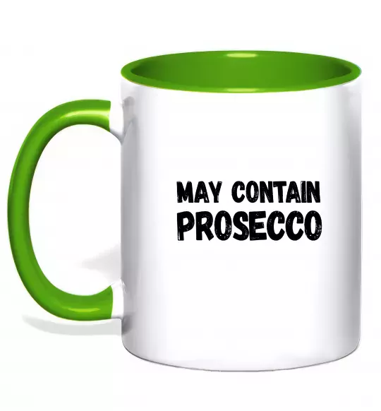 Чашка с цветной ручкой May contain prosecco Зеленый фото