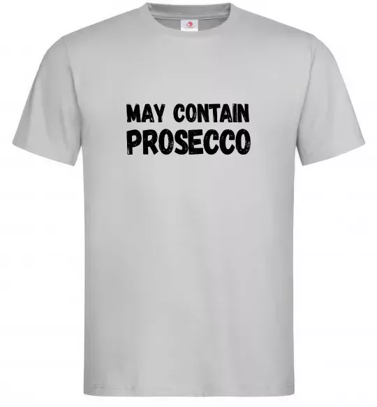 Мужская футболка May contain prosecco Серый фото