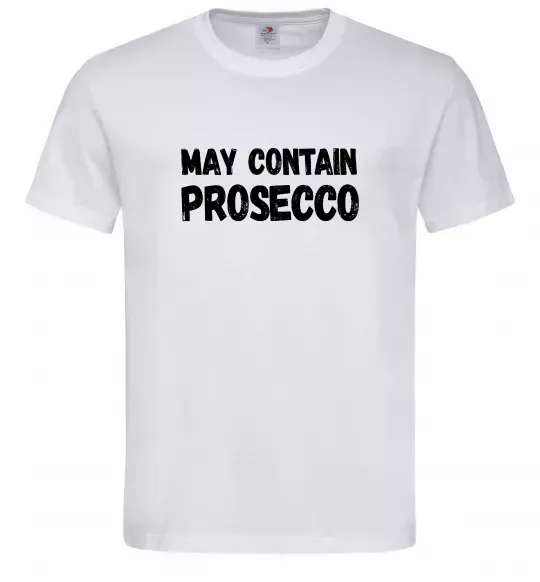 Мужская футболка May contain prosecco Белый фото