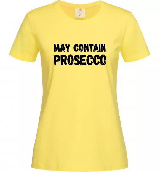 Жіноча футболка May contain prosecco Лимонний фото
