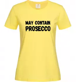 Жіноча футболка May contain prosecco Лимонний фото