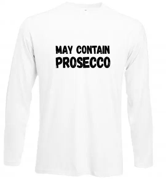 Лонгслив May contain prosecco Белый фото