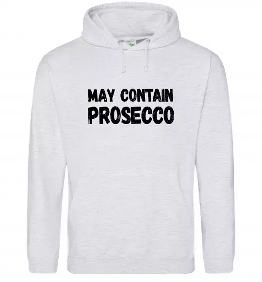 Жіноча толстовка (худі) May contain prosecco Сірий меланж фото