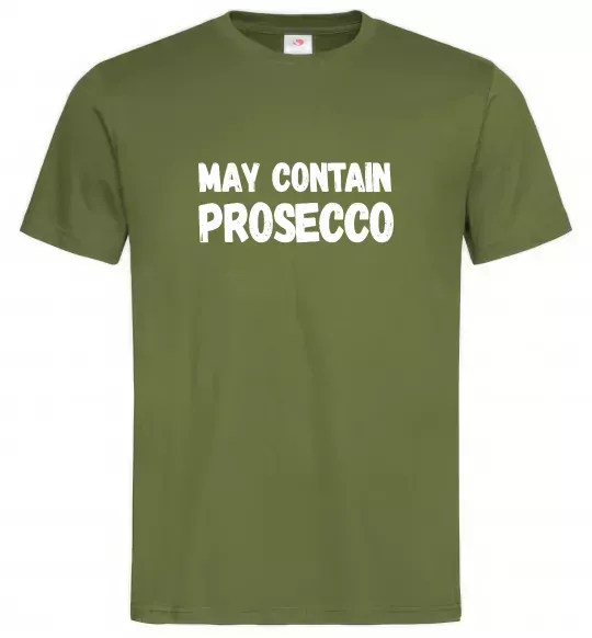 Мужская футболка May contain prosecco Оливковый фото
