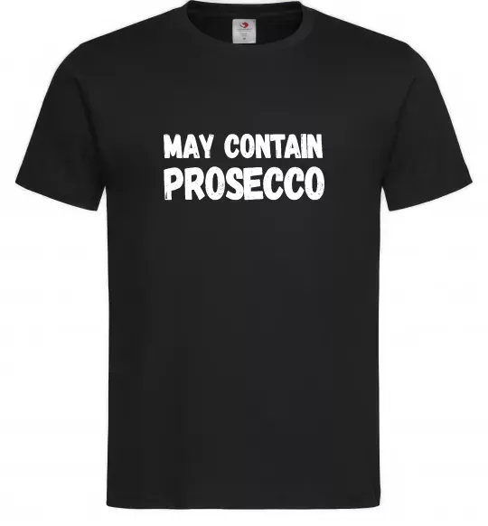 Мужская футболка May contain prosecco Черный фото