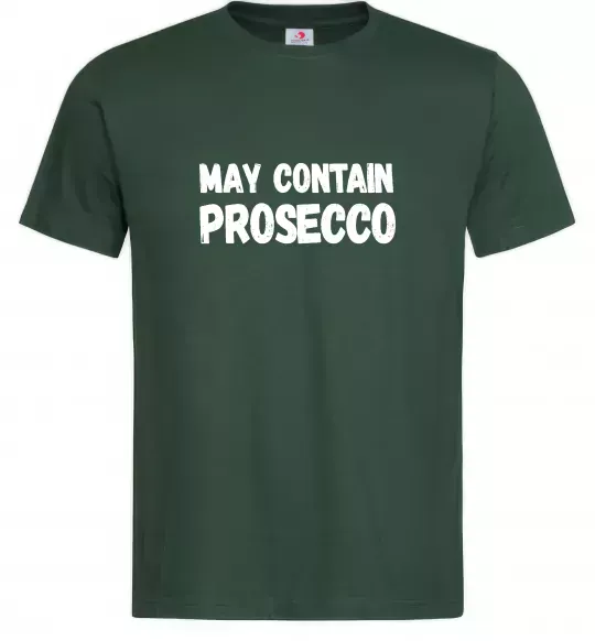 Мужская футболка May contain prosecco Темно-зеленый фото
