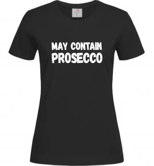 Жіноча футболка May contain prosecco Чорний фото
