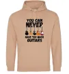 Чоловіча толстовка (худі) You can never have too much guitars Пісочний фото