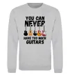 Світшот You can never have too much guitars Сірий меланж фото