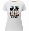Женская премиум футболка You can never have too much guitars Белый фото