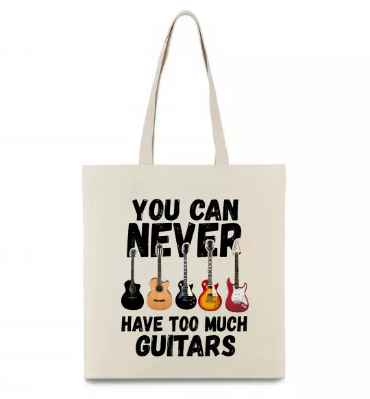 Еко-сумка You can never have too much guitars Бежевий фото