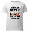 Мужская премиум футболка You can never have too much guitars Белый фото