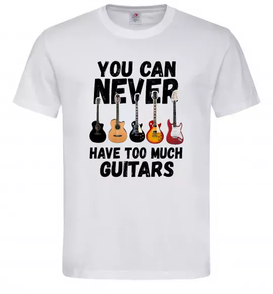 Чоловіча футболка You can never have too much guitars Білий фото