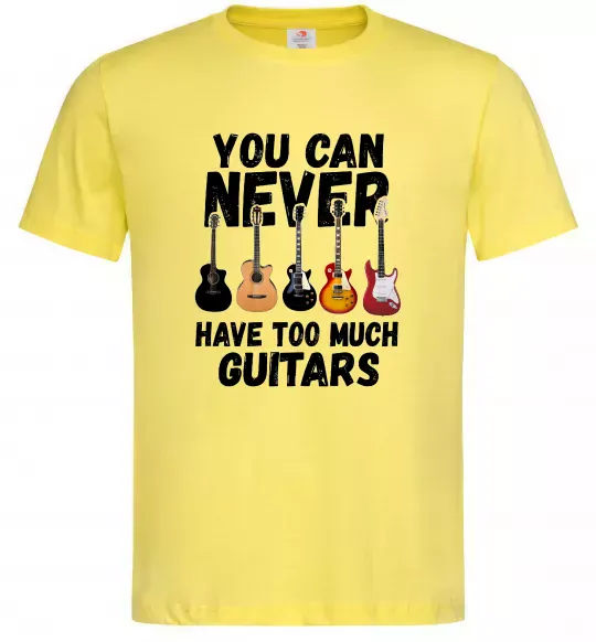 Чоловіча футболка You can never have too much guitars Лимонний фото