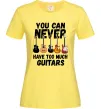 Женская футболка You can never have too much guitars Лимонный фото