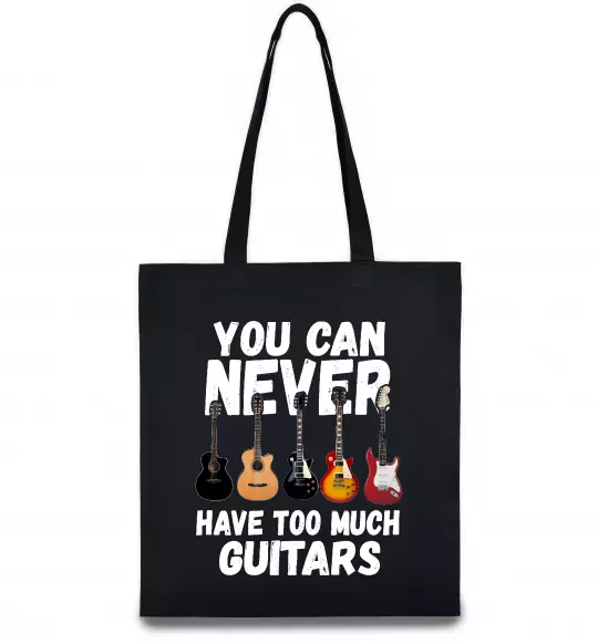 Еко-сумка You can never have too much guitars Чорний фото