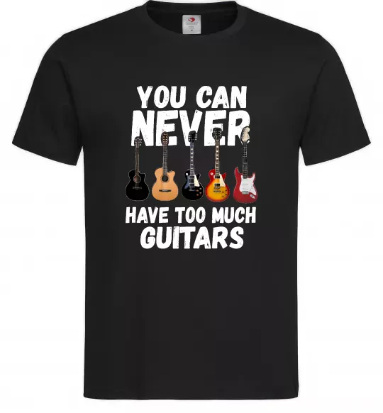 Чоловіча футболка You can never have too much guitars Чорний фото