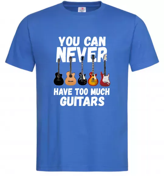 Чоловіча футболка You can never have too much guitars Яскраво-синій фото