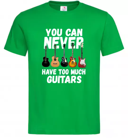 Чоловіча футболка You can never have too much guitars Зелений фото