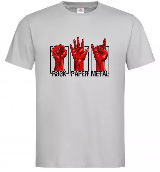 Мужская футболка Rock Paper Metal Серый фото