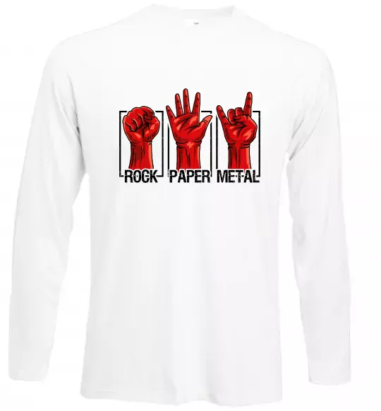 Лонгслив Rock Paper Metal Белый фото